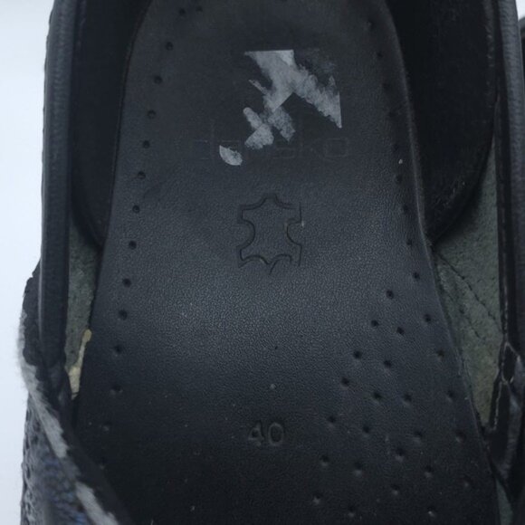 Dansko ITALY MADE Professional Navy Medallion Clogs Mules LEATHER Size 40 Womens - Picture 13 of 14